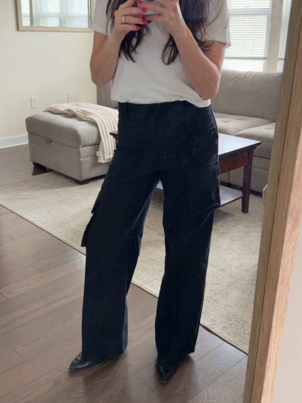 Aritzia Black Wilfred Free Picture Cargo Pants - Wide-Leg Cargo Trousers